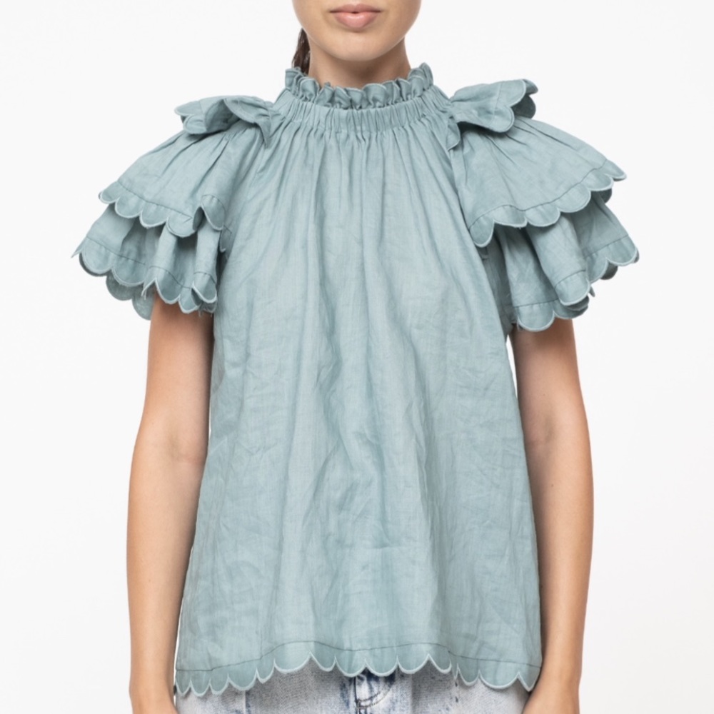 🎁NWT sea shannon scallop sleeve top